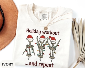 Comfort Colors Holiday Wine Workout Shirt, Wine Christmas Shirt, Christmas Drinking Shirt, Christmas Tee, Funny Christmas Shirt, Party Shirt