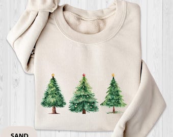 Christmas Trees Sweatshirt, Pine Trees, Nature Lover Gift, Holiday Sweatshirt, Tree Lover Tee, Sweatshirts For Christmas, Cute Christmas Tee
