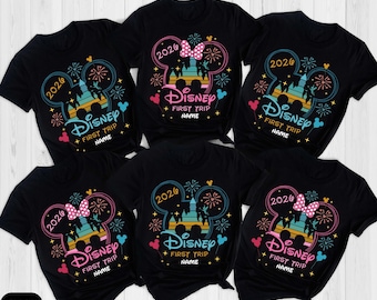 Custom Disneyworld First Trip Shirt, Disney Family Vacation Shirt, Disney Custom Minnie & Mickey Shirt, 2026 Personalized Family Matching