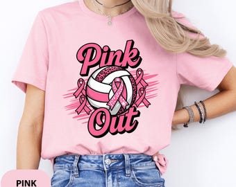 Pink Out Volleyball Breast Cancer Awareness Shirt