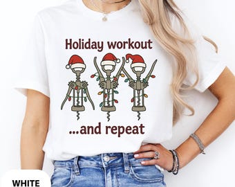 Holiday Wine Workout Shirt, Wine Christmas Shirt, Christmas Drinking Shirt, Christmas Shirt, Funny Christmas Shirt, Christmas Party Shirt