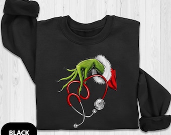 Funny Christmas Nursing Doctor Gift, Christmas Stethoscope Sweatshirt