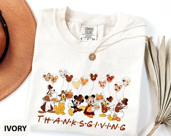 Comfort Colors® Mickey And Friends Thanksgiving Shirt, Disney Thanksgiving T-Shirt, Happy Thanksgiving Shirt, Gift For Thanksgiving