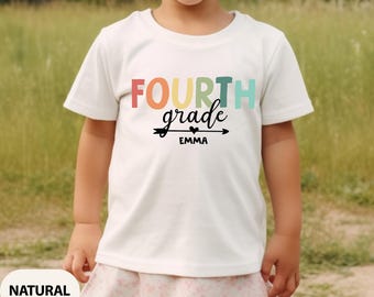 Personalized 4th Grade Back To School Shirt: Custom Name Preppy Tee