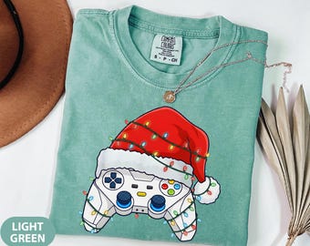 Comfort Colors Christmas Gaming Controller Shirt, Christmas Shirt For Men, Gamer Christmas Tee, Christmas Gamer Shirt, Gaming Shirt