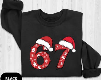 Six Seven Christmas Sweatshirt, Viral 6 7 Meme Sweatshirt, Funny Xmas Graphic Sweater, Social Media Humor Holiday Sweatshirt