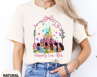 Disney Princess Happily Ever After Shirt, Princess Castle Bow Shirt, Watercolor Princess Tee, Disney Girls Trip Tee, Birthday Gift