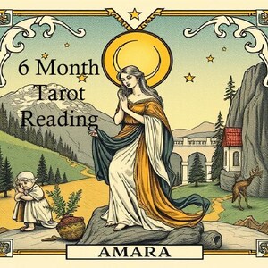Lectura de Tarot de 6 meses / Tirada de Tarot digital / Pronóstico de Tarot personalizado / Análisis de los Arcanos Mayores / Guía espiritual / Descarga instantánea