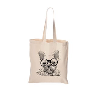 Dog tote bag, cute bag, grocery bag, reusable bag, market bag, cotton bag, beach bag, Christmas gift, Birthday gift, screen print