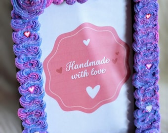 Sparkle & Glitter Fake Cake Picture Frame - Girly Decor (4x6)