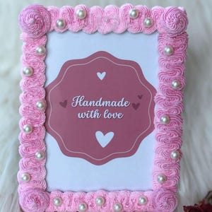 Pearl - Fake Cake Decor, Fake Cake Picture Frame, Girly Decor, 5 x 7 Picture Frame, Pink Decor