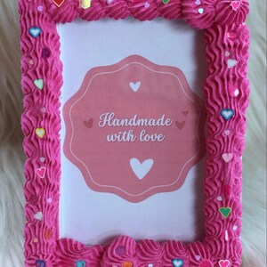 Love - Fake Cake Frame with sparkles, 4 x 6 picture frame, Pink Picture Frame, Valentines Day Picture Frame, Valentines Day Gift