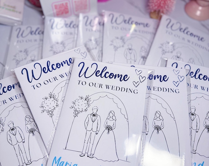 Kids Wedding Coloring Book Set Personalized Wedding Party Favors for Kids and Flower Girl & Ring Bearer