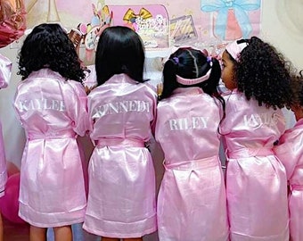 Personalized Satin Robes: Girls' Spa Party, Bridesmaid Gifts