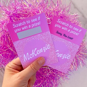 Cartes à gratter avec nom personnalisé Cadeaux d'anniversaire personnalisés Décoration de fête