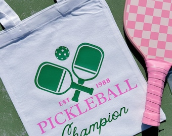 Custom Pickleball Tote Bag with Personalized Year Pickleball Party Decor