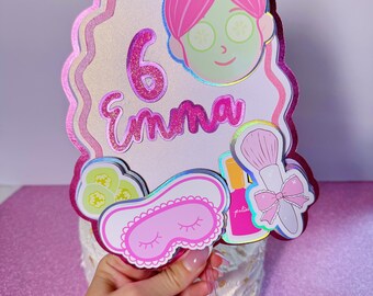 Adorno personalizado en 3D para tarta de cumpleaños con temática de spa