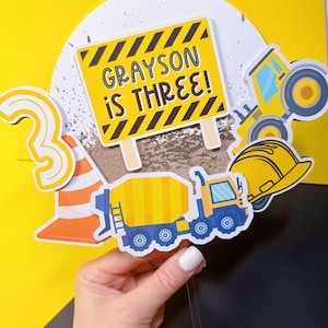 Construction &quot;Dirty 3rd&quot; Birthday Cake Topper: Custom Name & Age