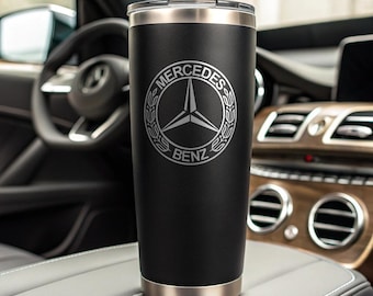 Kubek termiczny Mercedes Benz: grawerowany laserowo kubek podróżny ze stali nierdzewnej o pojemności 20 uncji