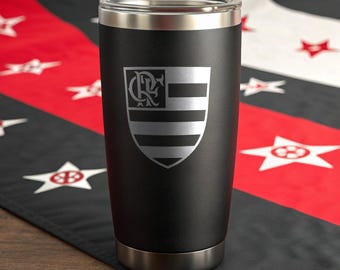 Flamengo Tumbler: Laser Engraved 20 oz Stainless Steel Travel Mug