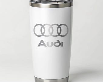 Audi-beker: lasergegraveerde 20 oz roestvrijstalen reismok