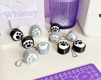 Paw Print Fidget Clicker Keychain