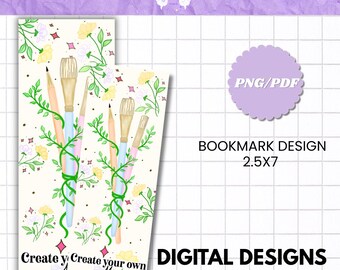 Create Your Own Magic Bookmark | Hand-Drawn Digital Bookmark | Printable Book Lover Gift