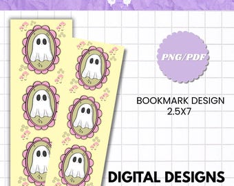 Boo's Garden Ghost Bookmark | Printable Digital Bookmark