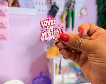 Loved By Jesus Can Opener Keychain