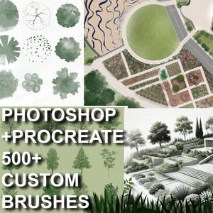 Pacote de pincéis para Photoshop de arquitetura paisagística definitiva – Procreate, Photoshop, Adobe Suite e Illustrator