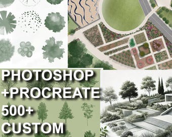 Ultimate Landscape Architecture Photoshop Brush Pack – Procreate, Photoshop, Adobe Suite & Illustrator