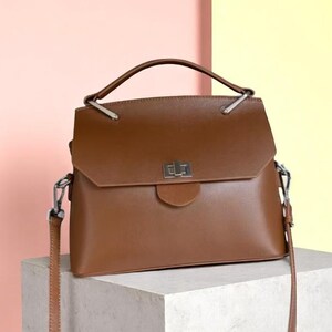 Bolso de piel auténtica para mujer, bolso tote de piel, bolso de diseñador, bolso de hombro, bolso cruzado, bolso de piel con asa superior