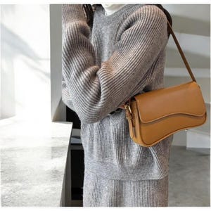 Bolso de hombro vintage de diseñador para mujer: monedero pequeño de cuero, bolso de hombro para mujer, bolso de mensajero con solapa de moda, bolso de mano femenino para la axila