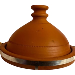 Moroccan Clay Tagine Pot 30cm - Handmade Terracotta Tajine for Cooking & Serving - Serves 4-6 - Traditional North African Cookware