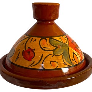Handmade Moroccan Tagine Pot,Decorative Clay Cookware with Traditional Berber , Glazed Terracotta Tagine Lid,Base,Authentic Moroccan Kitchen