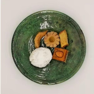 Moroccan Tamegroute Pottery Dining Set – Handmade Vintage Glazed Ceramic Bowls and Plates – Rustic Green Tableware & Home Decor