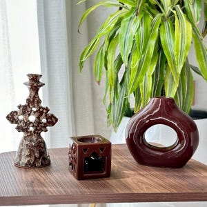 Handmade Moroccan Ceramic Candle Holder: Glazed Berber Lantern