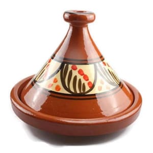 Moroccan Clay Tagine Pot 30cm - Handmade Terracotta Tajine for Cooking & Serving - Serves 4-6 - Traditional North African Cookware
