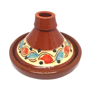 Handmade Moroccan Ceramic Tagine Pot –Traditional Clay Cooking Vessel with Colorful Hand-Painted Design –Authentic North African Kitchenware