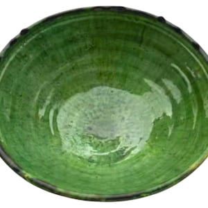 Moroccan Tamegroute Pottery Dining Set – Handmade Vintage Glazed Ceramic Bowls and Plates – Rustic Green Tableware & Home Decor