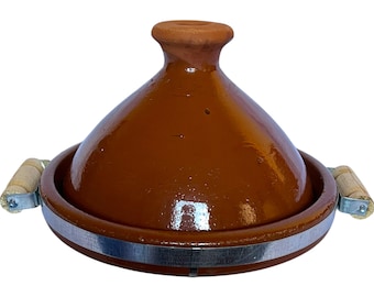 Moroccan Clay Tagine Pot - 30cm Terracotta Cooking Tajine for 4-6 - Handmade Tagine for Christmas, Thanksgiving, Mother&#39;s Day & More