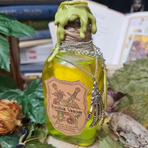 Poção decorativa de veneno de basilisco, acessório de fantasia, RPG, boticário, frasco de poção