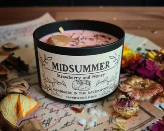 Mittsommerkerze, Sojawachs Kerze, Pagan, Wicca, Witchcraft, Druid