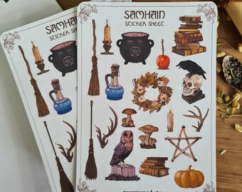 Samhain Sticker Bogen - Planer Aufkleber - Bullet Journal - Journaling - Gruselige Jahreszeit - Herbst - Halloween