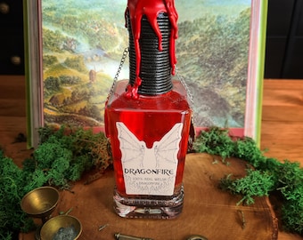 Dragonfire Decorative Potion, Fantasy Prop, Roleplay, Apothecary, Potion Bottle