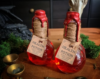 Health Potion, Decorative Potion, Fantasy Prop, Roleplay, TTRPG, DnD, Cosplay, Apothecary, Potion Bottle