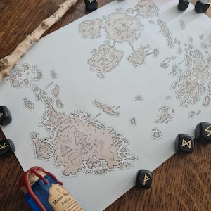 Carte fantastique personnalisée, carte dessinée à la main, carte TTRPG, carte de table, cartographie fantastique