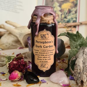 Persephone&#39;s Dark Garden Decorative Potion, Altar Piece, DnD Potion, RP Potion, Fantasy Potion, Hellenic, Greek