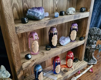 Rustic Bookcase, Apothecary Shelf, Crystal Shelf, Freestanding Shelf, Collector&#39;s Shelf, 3 Tier Shelf, Altar Shelf, Desktop Shelf