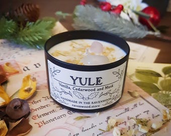 Yule Candle, Soja Wachs Kerze, Pagan, Wicca, Witchcraft, Druid